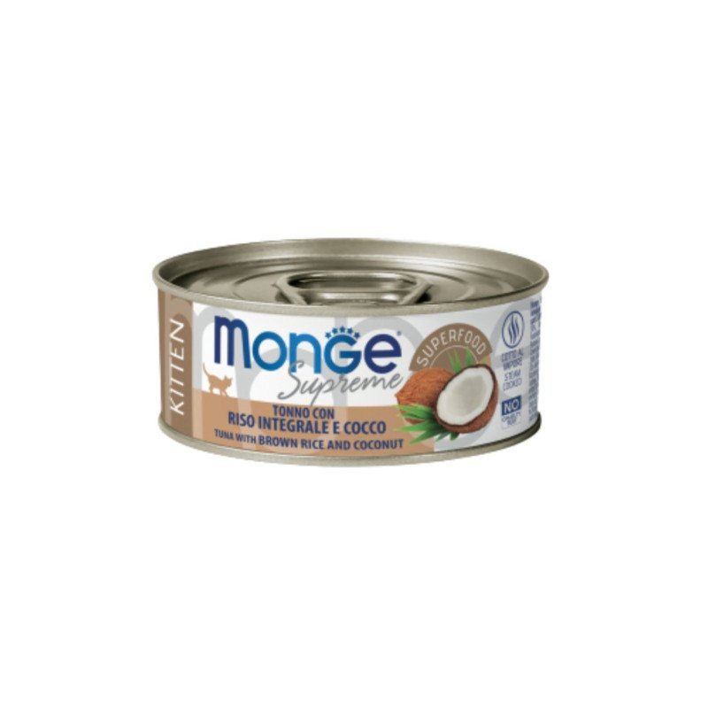 MONGE SUPREME KITTEN TONNO RISO INTEGRALE E COCCO 80GR