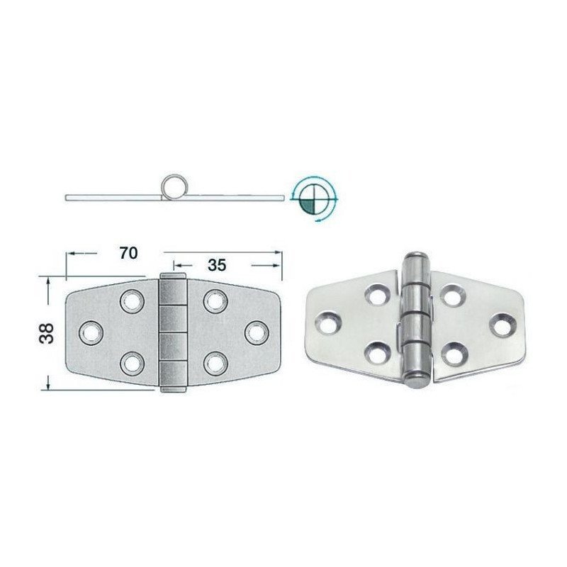 OSCULATI CERNIERA STANDARD 2 MM 70X38