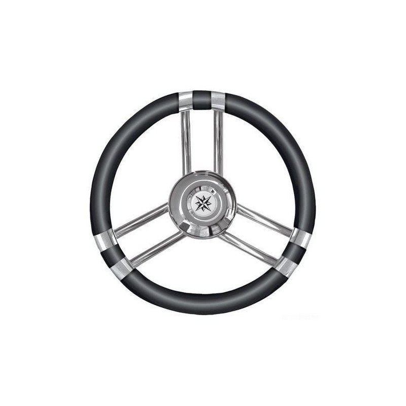 OSCULATI VOLANTE C NERO IN ACCIAIO INOX 350MM