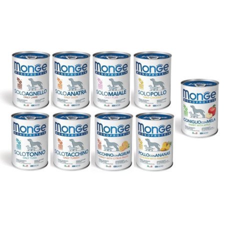 MONGE PATE' LATTINA MONOPROTEICO CANE 400GR