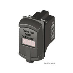PRESA DI CORRENTE CON DOPPIA USB E VOLTOMETRO