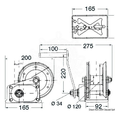 OSCULATI WINCH 630KG PER ALAGGIO IMBARCAZIONI