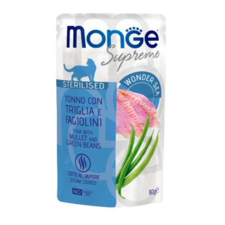 MONGE SUPREME STERILISED TONNO TRIGLIA E FAGIOLINI 80GR