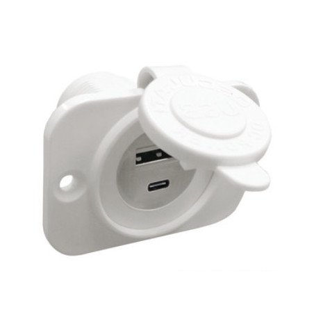 OSCULATI PRESA INCASSO DOPPIA USB TYPE-A + TYPE C BIANCA