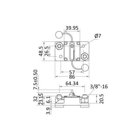 OSCULATI INTERRUTTORE TERMICO STAGNO 50 A