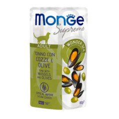 MONGE SUPREME ADULT TONNO COZZE E OLIVE 80GR