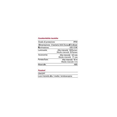 CFG TORCIA LED DA TESTA A 3 LIVELLI DI ILLUMINAZIONE