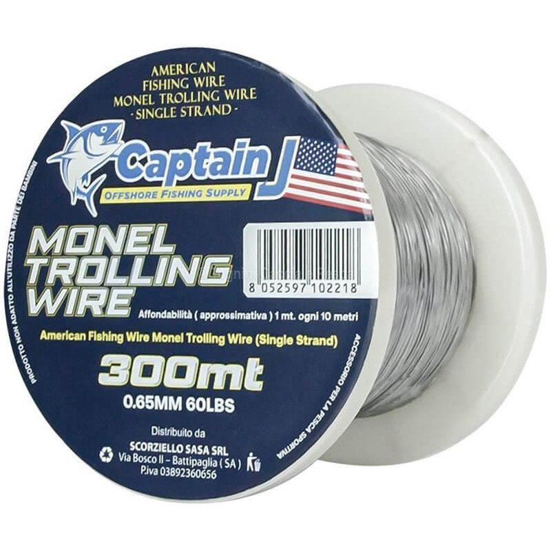 CAPTAIN J MONEL TROLLING WIRE 300MT 0.65MM 60LBS