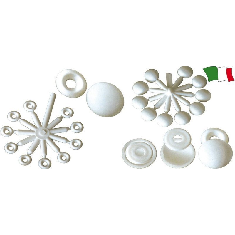 GFN COPRIVITI E SOTTOVITI A SCATTO IN NYLON BIANCHE 10PZ