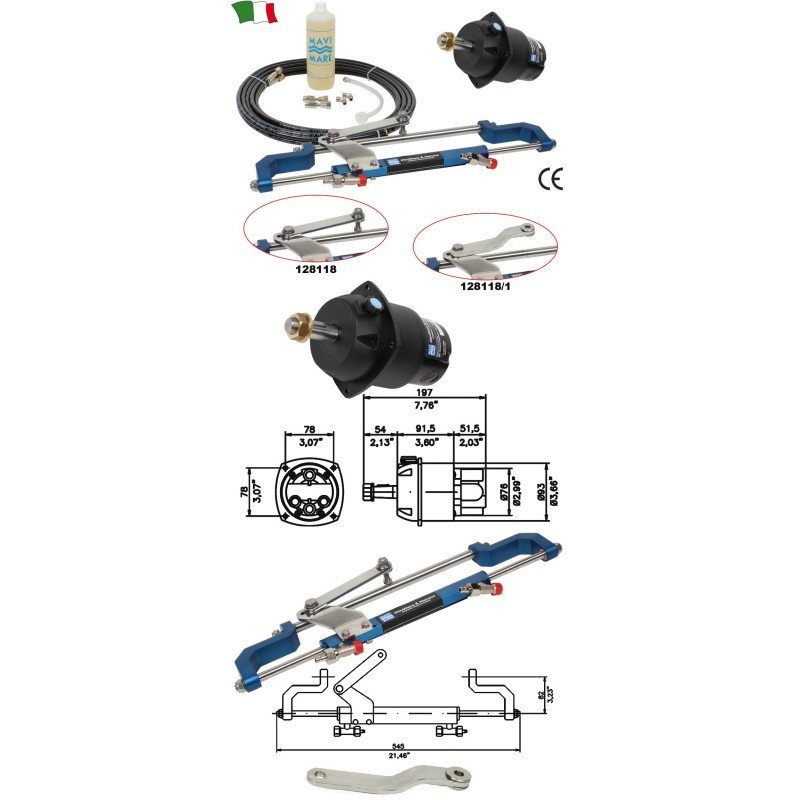 MAVI MARE TIMONERIA IDRAULICA GF90BT PER MOTORI FINO A 90HP