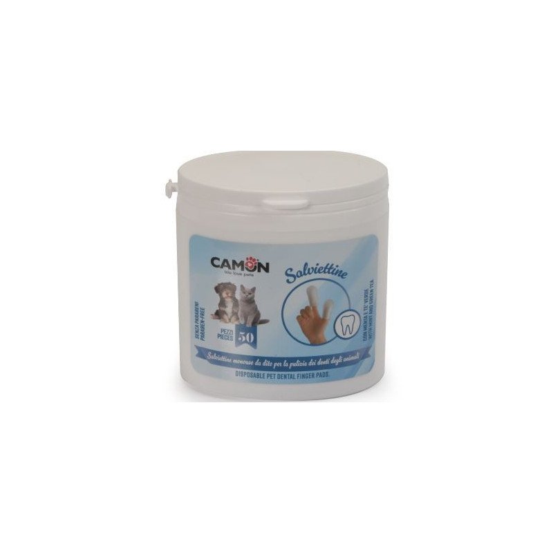 CAMON SALVIETTINE DA DITO PER LA PULIZIA DENTALE 50PZ