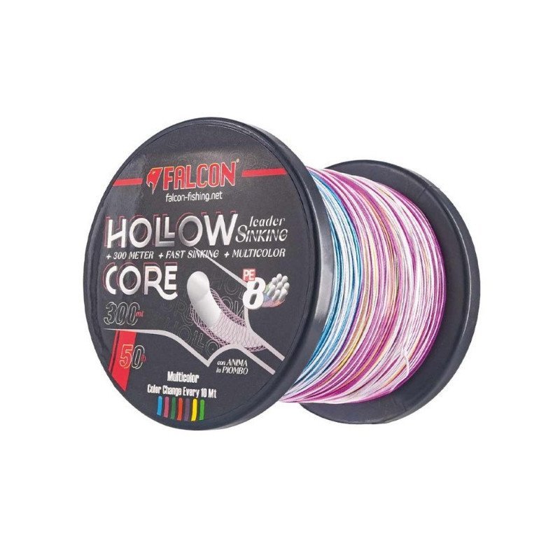 FALCON TRECCIATO PIOMBATO HOLLOW CORE MULTICOLOR 300MT 60LB