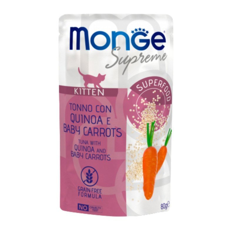 MONGE SUPREME KITTEN TONNO QUINOA E CAROTE 80GR