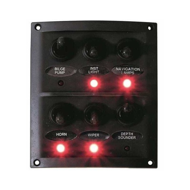 MTM PANNELLO ELETTRICO A 6 INTERRUTTORI CON LED NEW CLASSIC
