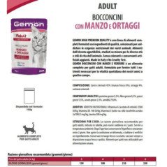 GEMON MANZO E ORTAGGI STERILIZZATO BUSTINA BOCCONCINI PER GATTI 100GR