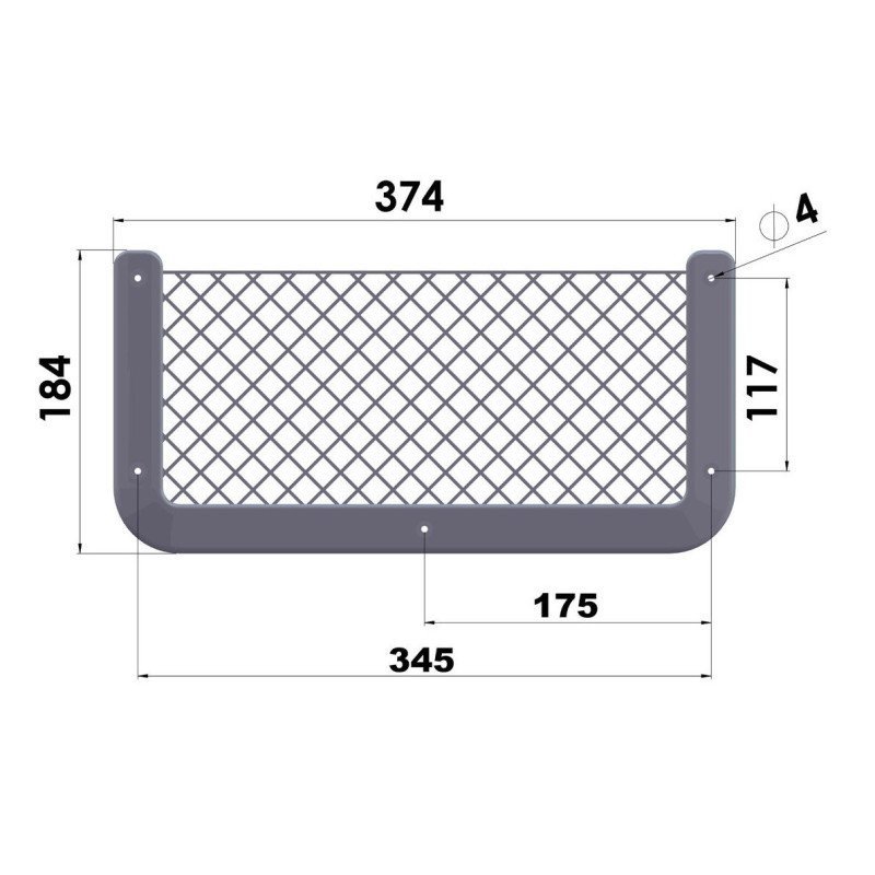 TREM RETE PORTAOGGETTI CON CORNICE