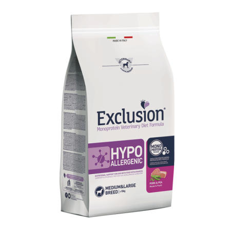 EXCLUSION DIET HYPOALLERGENIC MAIALE E PISELLI MEDIUM LARGE BREED