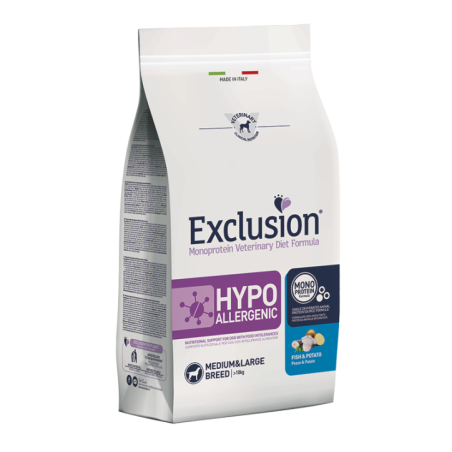 EXCLUSION DIET HYPOALLERGENICO PESCE  E PATATE MEDIUM LARGE