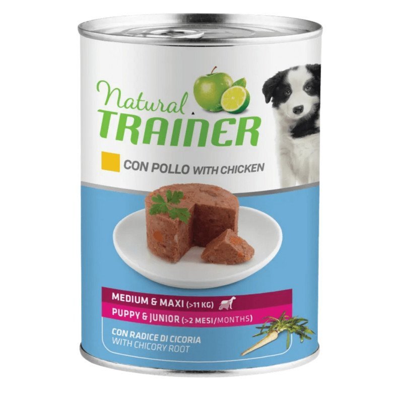 NATURAL TRAINER PUPPY E JUNIOR MEDIUM MAXI POLLO 400GR