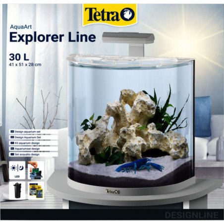 TETRA ACQUARIO EXPLORER BIANCO LED GAMBERI 30L