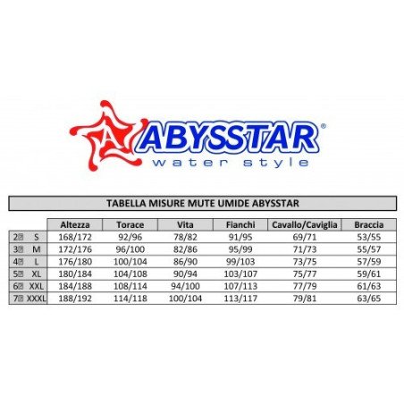 ABYSSTAR PACIFIC 7MM MUTA 2 PEZZI CON CERNIERA