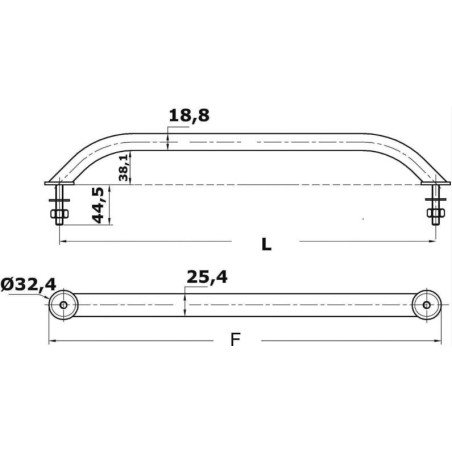 OSCULATI CORRIMANO INOX 305MM