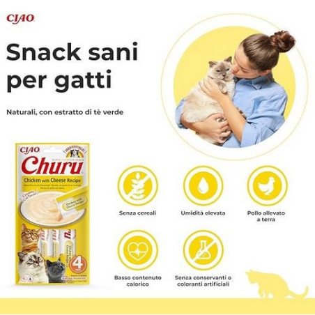 CHURU STICK SNACK GATTO AL POLLO CON FORMAGGIO 4 STICK