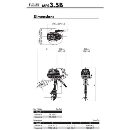 TOHATSU FUORIBORDO 4 TEMPI 3.5HP 7 ANNI DI GARANZIA