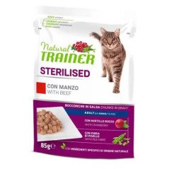 NATURAL TRAINER ADULT GATTO STERILISED AL MANZO 85GR
