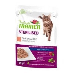 NATURAL TRAINER ADULT GATTO STERILISED AL SALMONE 85GR