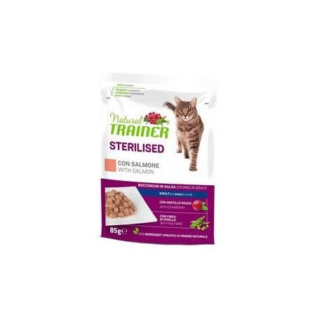 NATURAL TRAINER ADULT GATTO STERILISED AL SALMONE 85GR