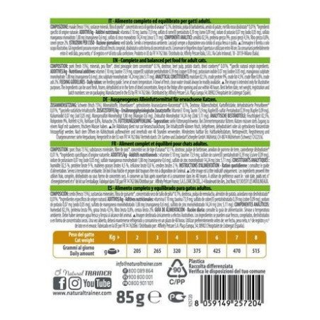NATURAL TRAINER ADULT GATTO SENSITIVE AL MAIALE 85GR