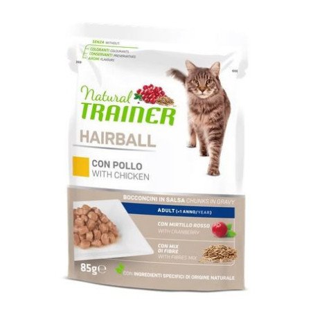 NATURAL TRAINER ADULT GATTO HAIRBALL POLLO 85GR