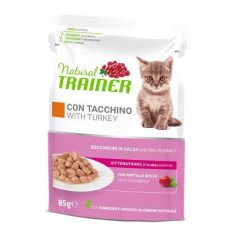 NATURAL TRAINER GATTO KITTEN E YOUNG TACCHINO 85GR