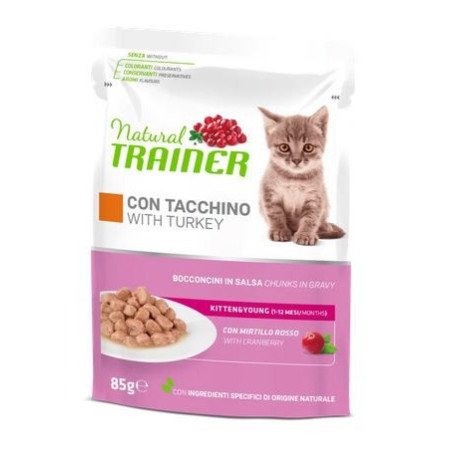 NATURAL TRAINER GATTO KITTEN E YOUNG TACCHINO 85GR