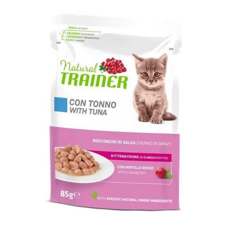NATURAL TRAINER GATTO KITTEN E YOUNG TONNO 85GR