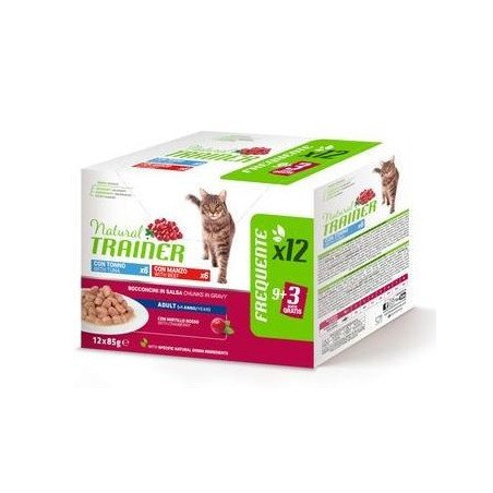 NATURAL TRAINER MULTIPACK ADULT TONNO E MANZO 12X85GR