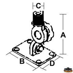 TREM BASE NYLON DOPPIO SNODO PER ANTENNA VHF