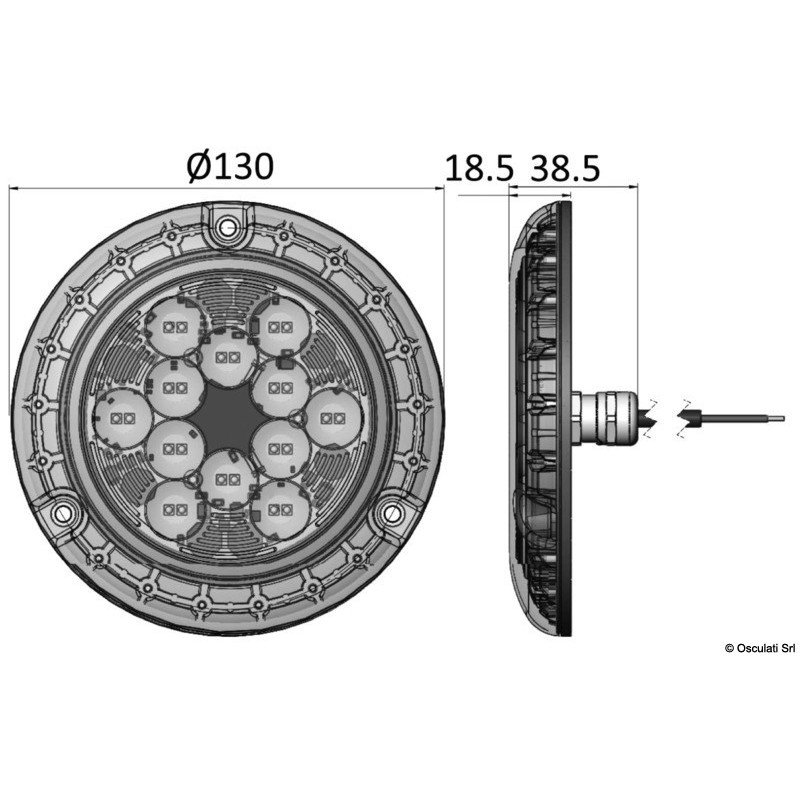 OSCULATI LUCE SUBACQUEA LED PIRANHA P24 RGBW