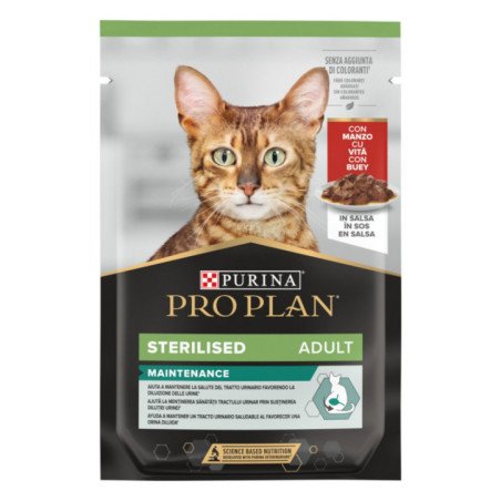 PURINA PRO PLAN STERILISED ADULT MAINTENANCE MANZO 85GR