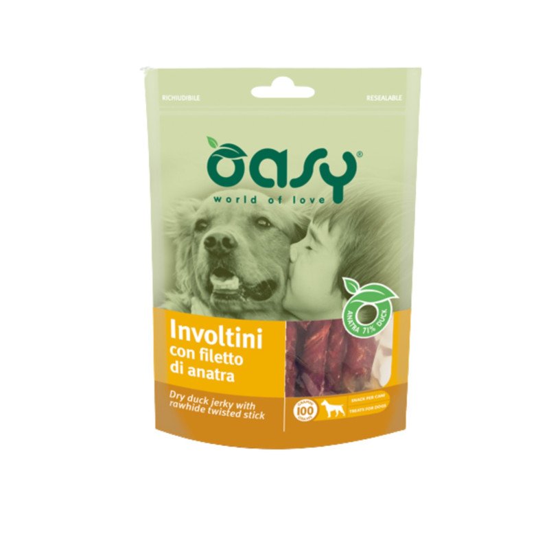 OASY CANE SNACK INVOLTINI CON FILETTO DI ANATRA 100GR