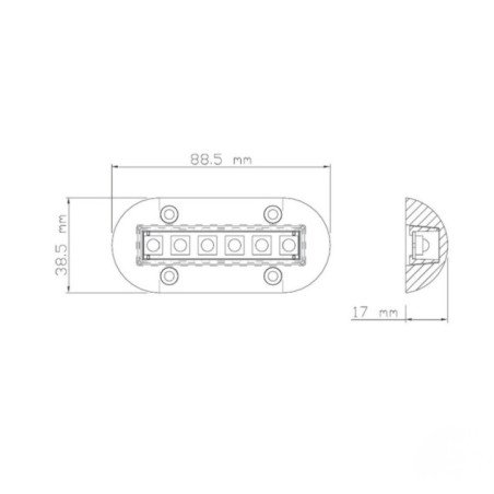 TREM LUCE SUBACQUEA A 6 LED BLU