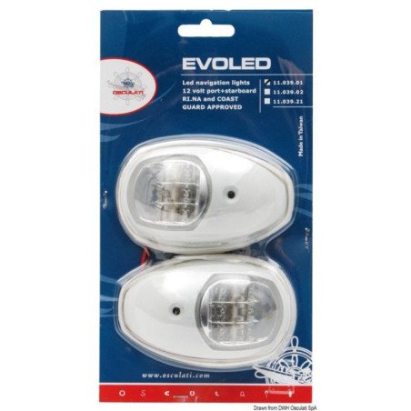 OSCULATI COPPIA FANALI DI VIA EVOLED IN ABS BIANCO