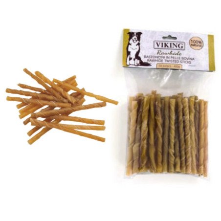 LEOPET VIKING BASTONCINI INTRECCIATI IN PELLE BOVINA 400GR