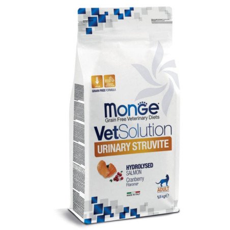 MONGE VETSOLUTION URINARY STRUVITE SALMONE 1.5KG