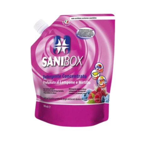 SANIBOX DETERGENTE CONCENTRATO PROFUMATO LAMPONE E MIRTILLO 1000ML