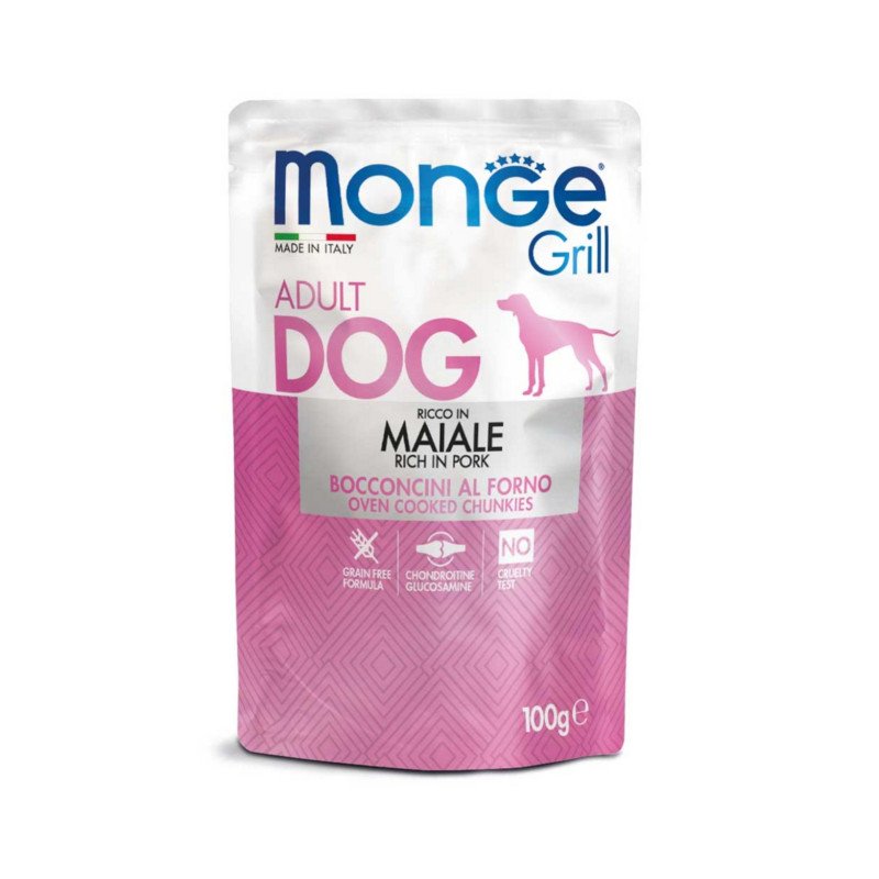 MONGE GRILL CANE ADULT MAIALE 100GR