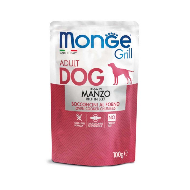 MONGE GRILL CANE ADULT MANZO 100GR