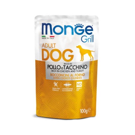 MONGE GRILL CANE ADULT POLLO E TACCHINO 100GR