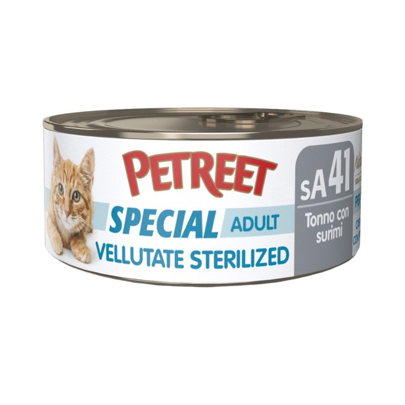PETREET SPECIAL ADULT STERILISED SA41 TONNO CON SURIMI 70GR